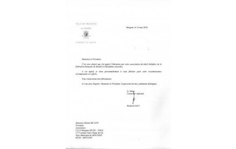 LE CLUB DISTINGUE PAR LA FEDERATION FRANCAISE DE K